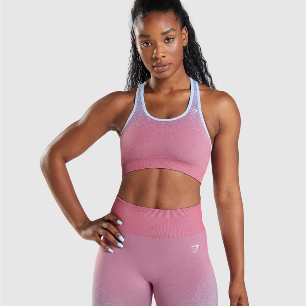 Gymshark Adapt legging and bra set pink blue ombré